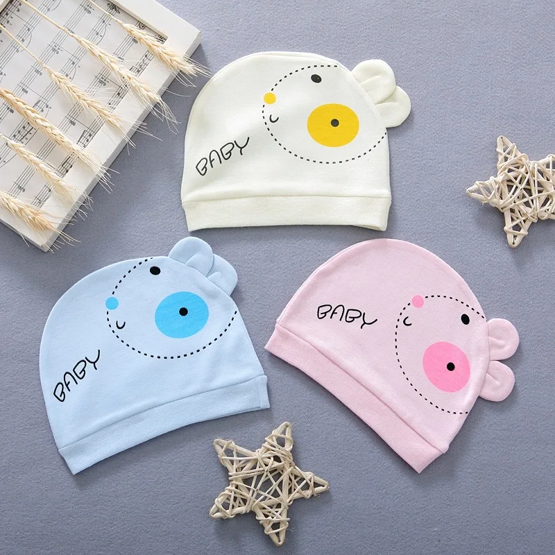

Baby Hat Summer Single Layer Newborn Hat 0-3 Months Cute Baby with Rabbit Ears Cotton Hat for Men and Women Baby Beanie