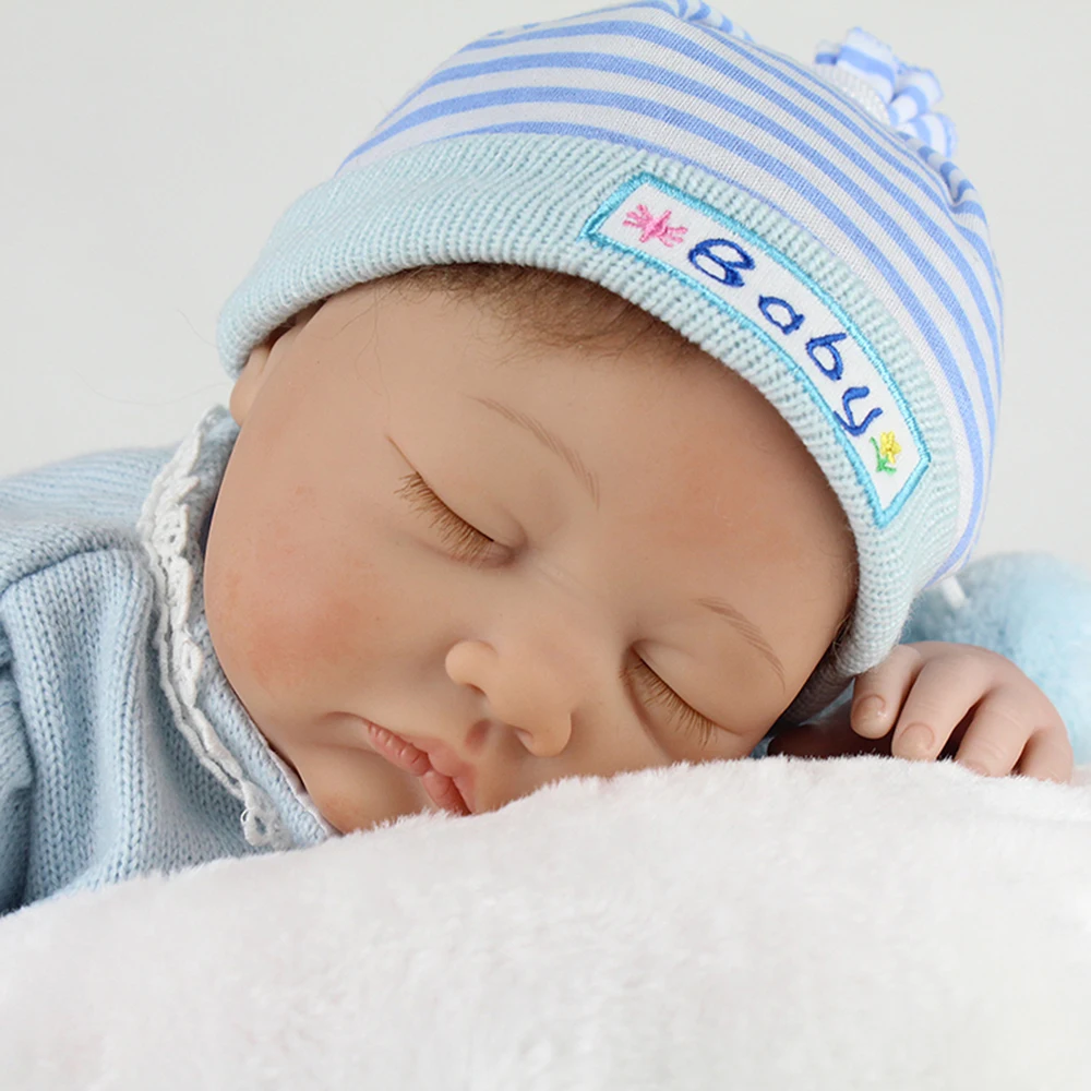 Decdeal силиконовая кукла Reborn 22 дюймов Спящая Реалистичная мягкая на ощупь Детская с