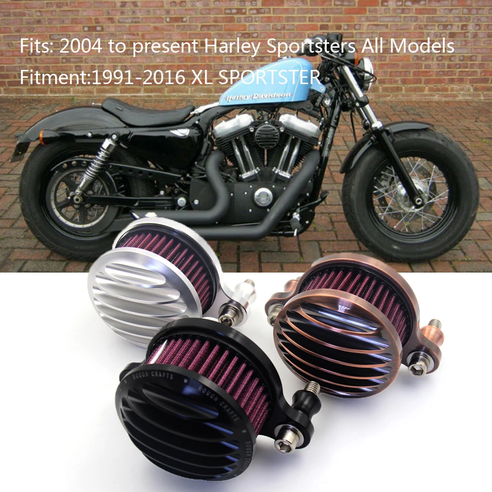Для Harley Sportster XL Iron 883 XL1200 48 72 2004 2014 Filtre a air moto Бронзовый воздушный фильтр rcycle