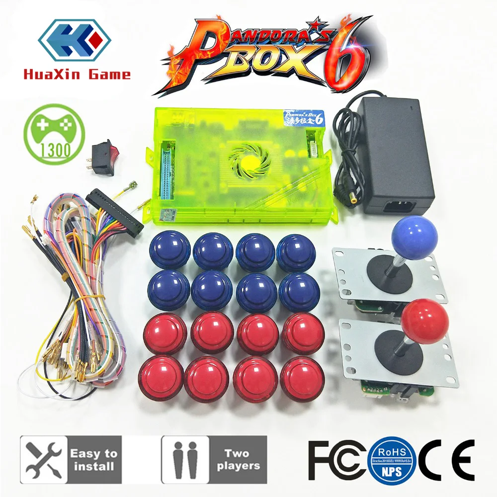 Оригинальный набор Pandora Box 6 1300 игр для аркадных сделай сам Джойстики Push Buuttons