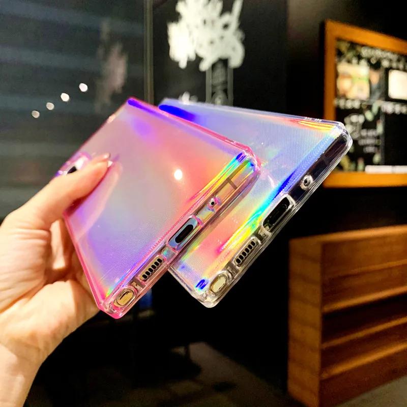 

Square Fluorescence TPU Soft Shell Phone Case For iPhone 12 11 Pro Max XSMAX XR X SE 2 2020 8 7 6 6S Plus Protective Cover Coque