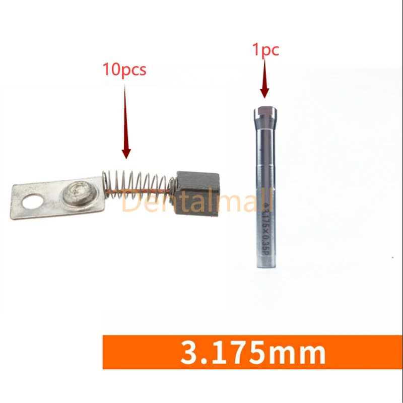 3.175mm set 10 шт. микромотор наконечник Углеродные щетки+ Стоматологическая лаборатория микромотор Marathon аксессуар патрон - Цвет: 3.175mm set