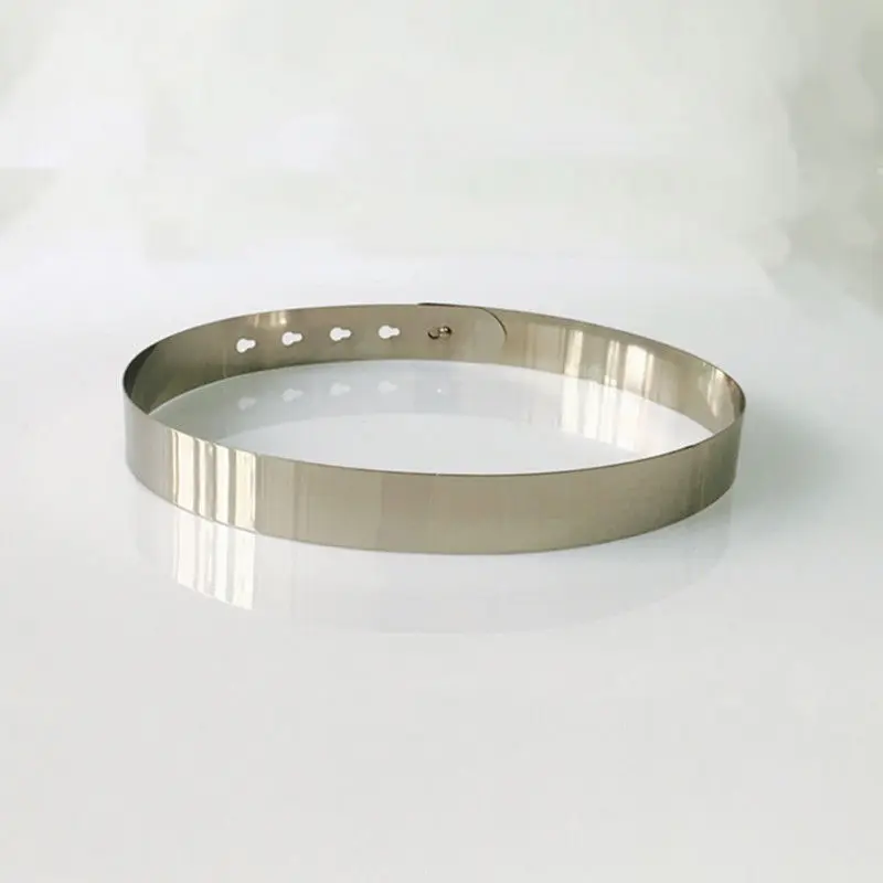 

Fashion Women Adjustable Fashion Full Metal Waist Belt Wide Bling Gold Silver Waistband Vintage Lady Simple Belts