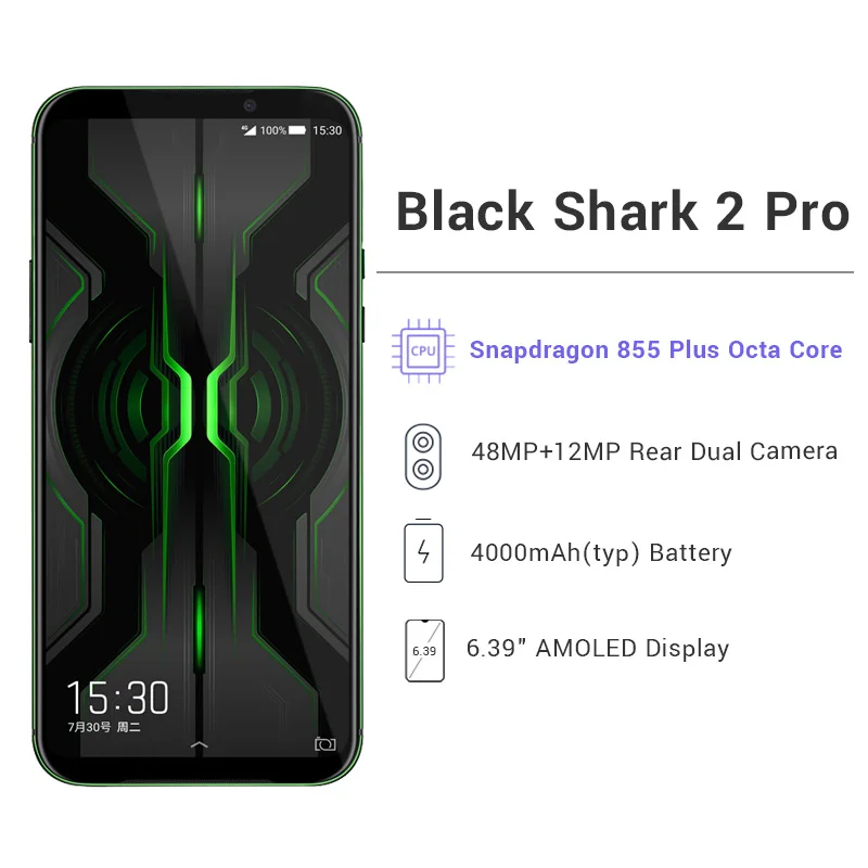 Глобальная версия Xiaomi Black Shark 2 Pro Snapdragon 855 Plus Восьмиядерный 8 Гб 128 ГБ игровой