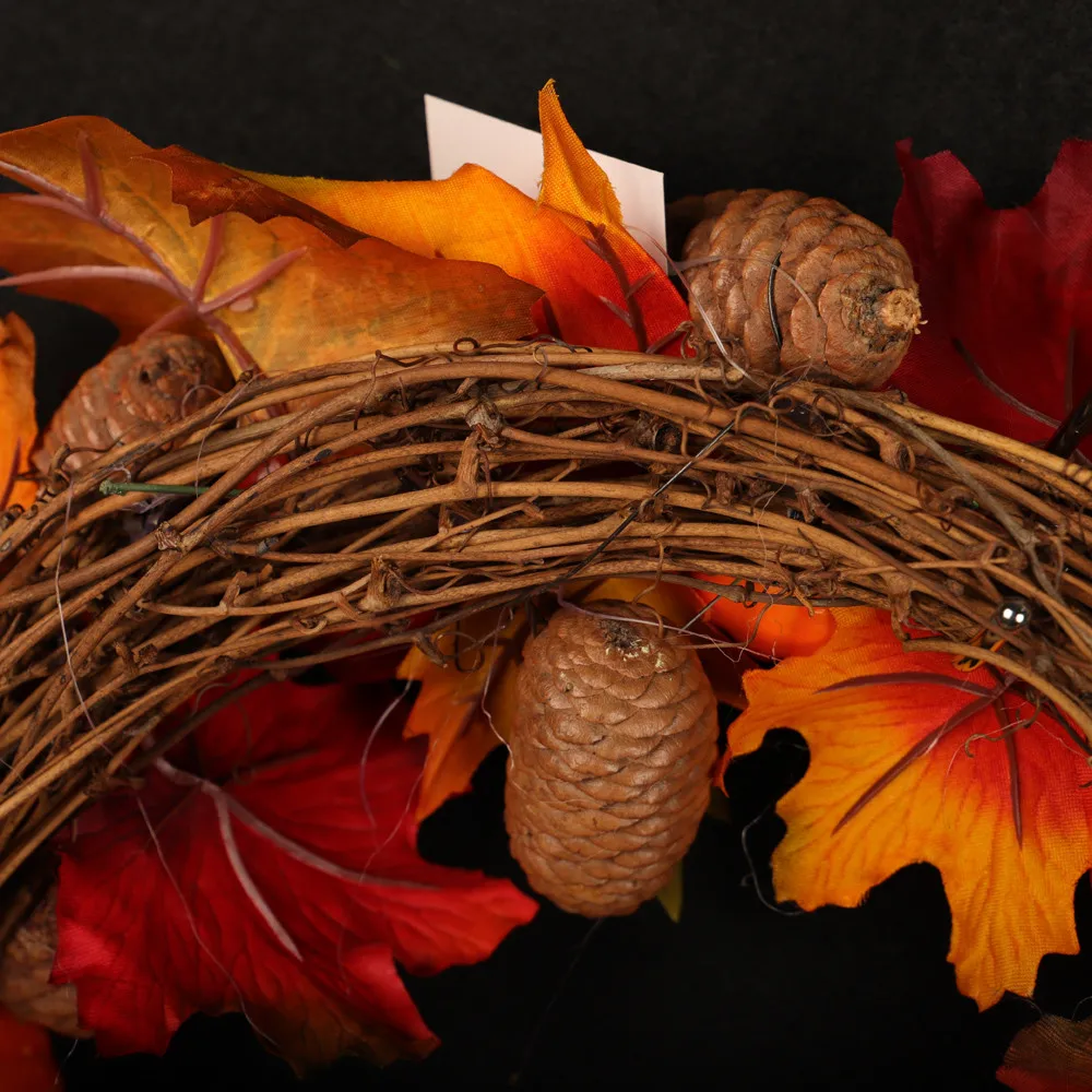 Хэллоуин ротанговый венок осень Кленовая Тыква ягодная гирлянда передняя дверь