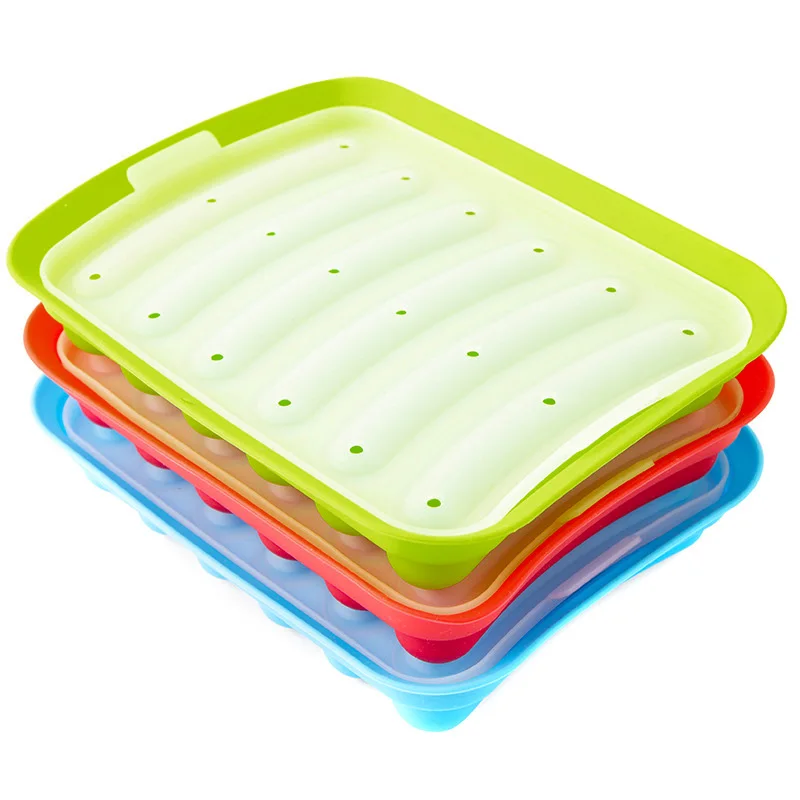 Силиконовая антипригарная колбасная форма 6 ячеек для приготовления хот догов