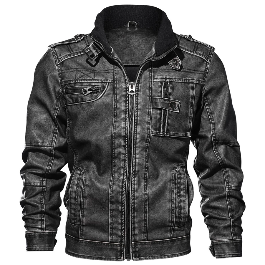 

2021 Jackets Men Slim Fit Casual Outwear Bomber Jacket Winderbreaker PU Motorcycle Leather Jackets male new fur coat 6XL 7XL