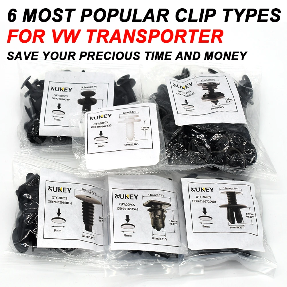 120x Крепления отделки автомобиля для VW Transporter T4 T5 T6