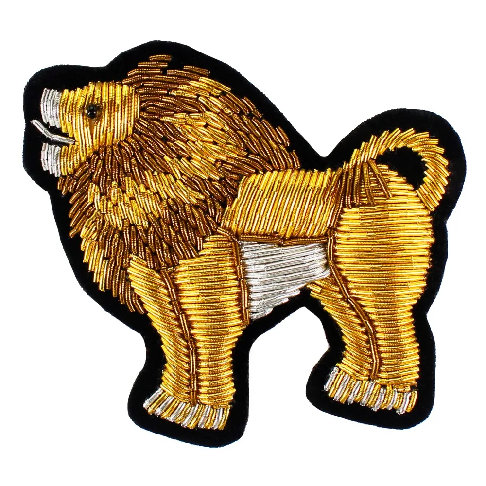 1717lion Шелковое животное пчела корона патч ручная вышивка пчела Золотая Роза Лев Слон пчела цветок патч бисер Подсолнух Рыба сердце аппликация - Цвет: 1717lion