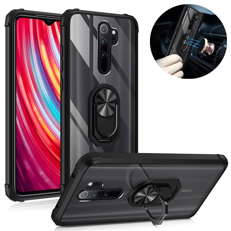 Для Xiaomi Redmi Note 8 pro Чехол подставка держатель Магнитный Прозрачный чехол для