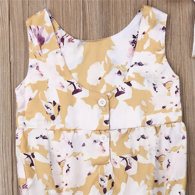 Pudcoco Милая новорожденная девочка малыш Boho Цветочный комбинезон комплект одежды