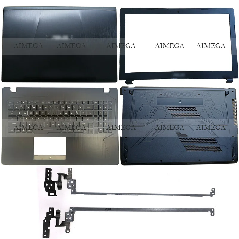 Barato Cubierta Trasera LCD Para Portátil ASUS ROG Strix ZX53 ZX53VD ZX53VW FX53 GL553 GL553VD, Bisel Frontal, Bisagras, Reposamanos, Cubierta Inferior, Color Negro