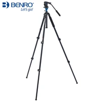 video tripod professional aluminum camera tripods with s2 video head qr4 plate pan bar handle bs03 carry bag benro a1573fs2