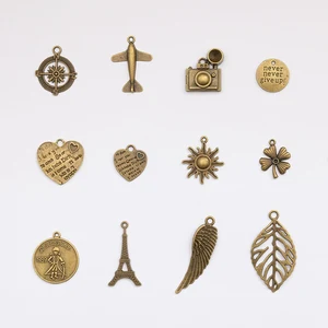 Винтажный металлический подвесной Бронзовый Diy Шарм-звезда знаки, зрительные закладки, подвеска, украшение для дневника, ожерелье, украшение