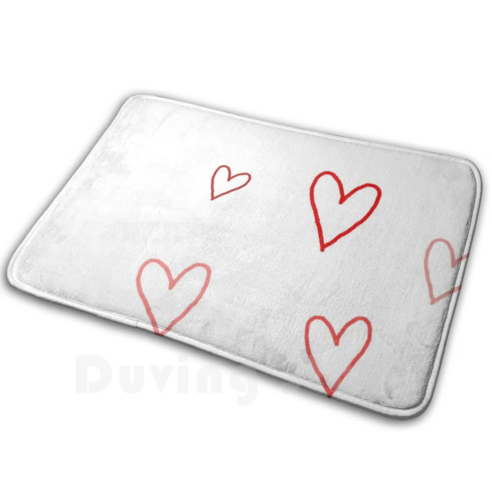 Коврик-коврик в форме сердца с рисунком каракули Мягкий Нескользящий Коврик для