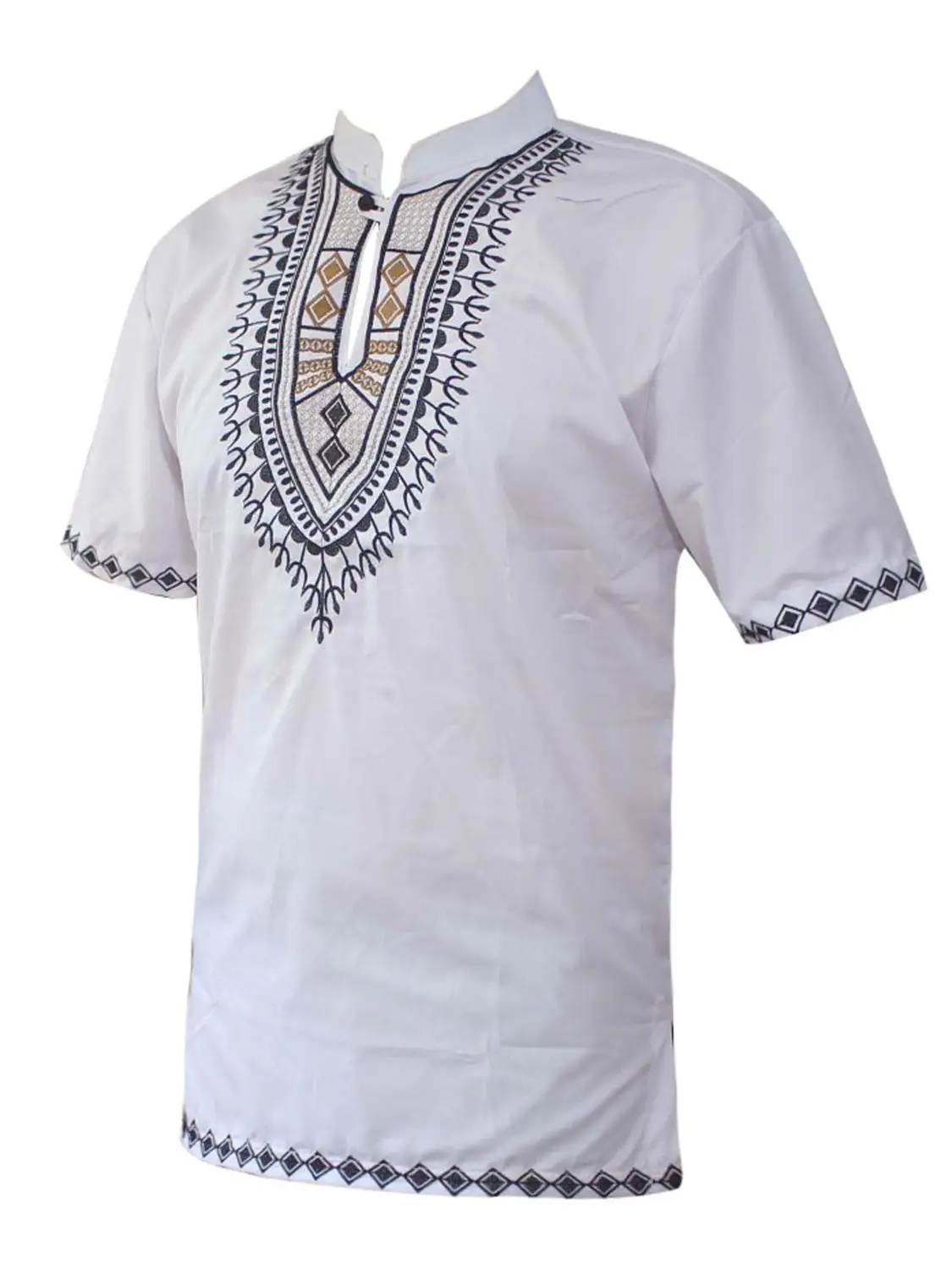 Summer Wear saree Ethnic Embroidery india Dashiki Tops Mandarin Collar African Shirts мусульманская рубашка мужская