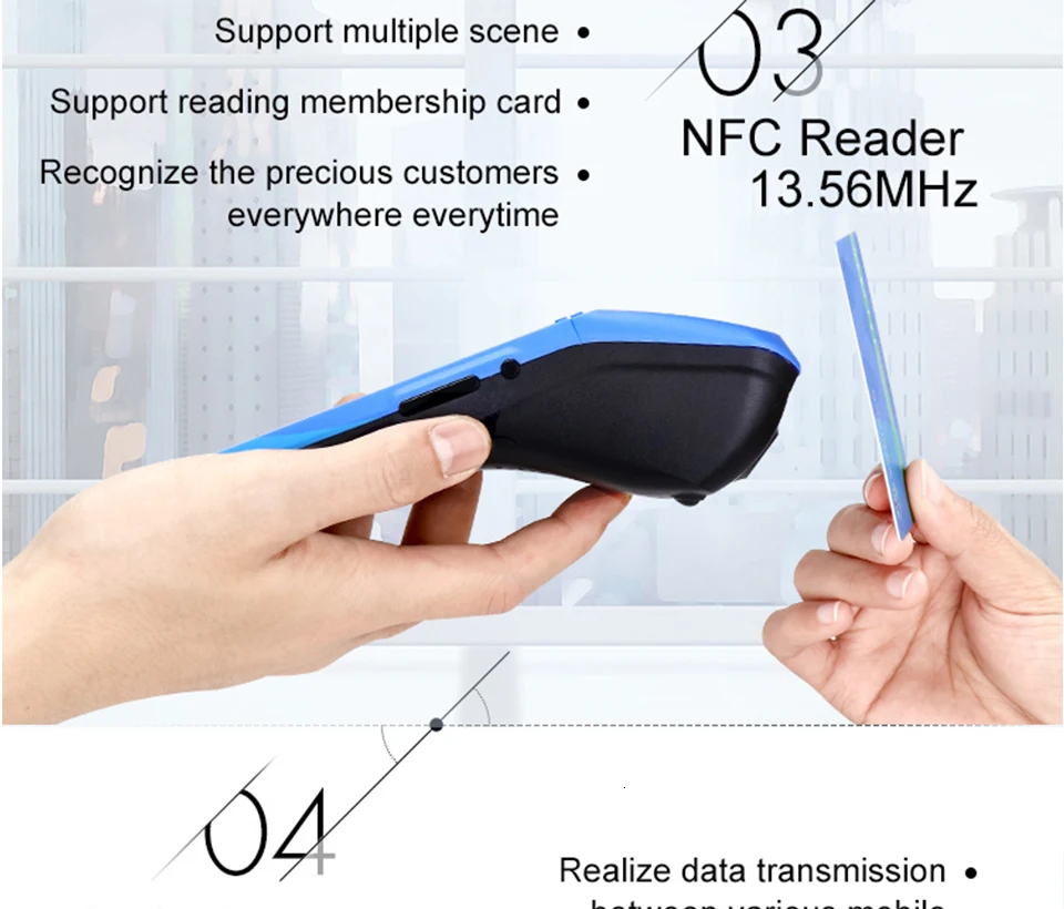 IssyzonePOS чековый принтер 58 мм сенсорный экран PDA Android 6,0 ручной pos-терминал PDA wifi Bluetooth 3g PDA поддержка OTG