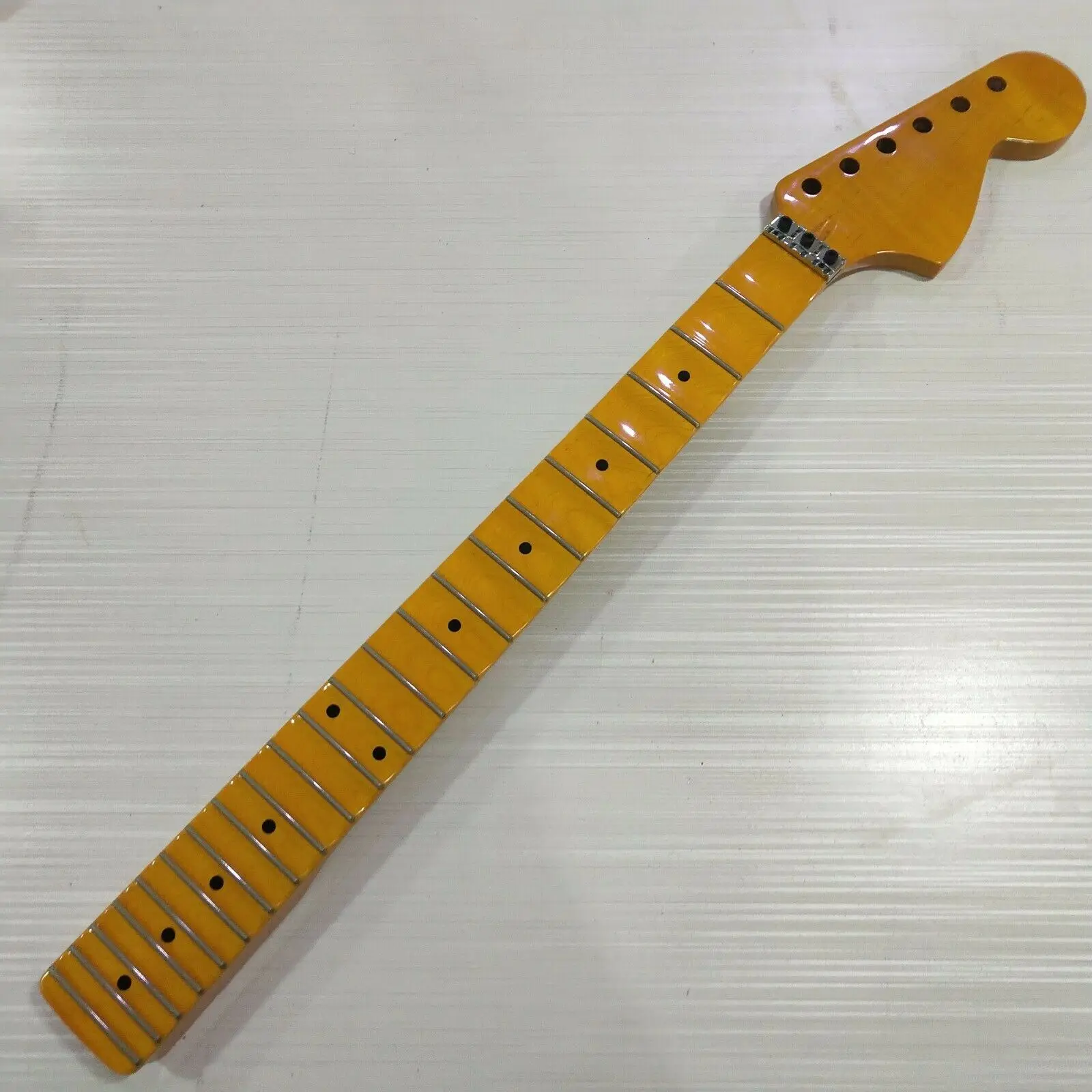 Полный scalloped 22 Лады клен гитары шеи для ST стиль желтый Floyd rose nut|Детали и аксессуары