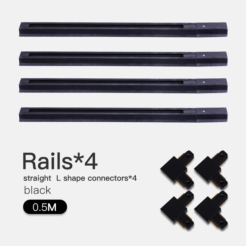 Black-0.5m Track-L COB светодиодный Трековый светильник 220V 12/20 Вт, 30 Вт, 40 Вт регулируемый Точечный светильник Алюминий потолочный рельсы для Кухня магазин - Испускаемый цвет: Black-0.5m Track-L