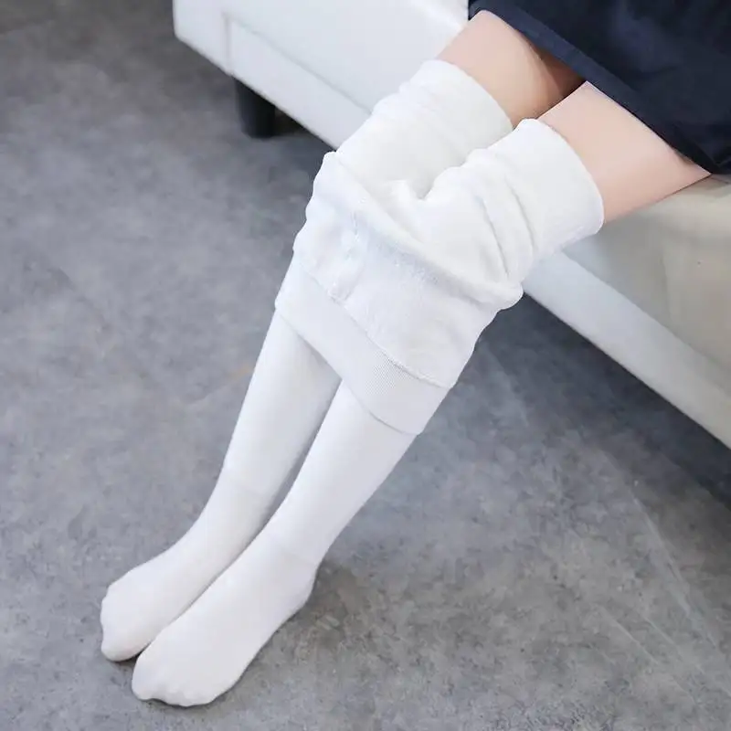 Зимние Утепленные бархатные колготки для маленьких девочек танцев однотонные