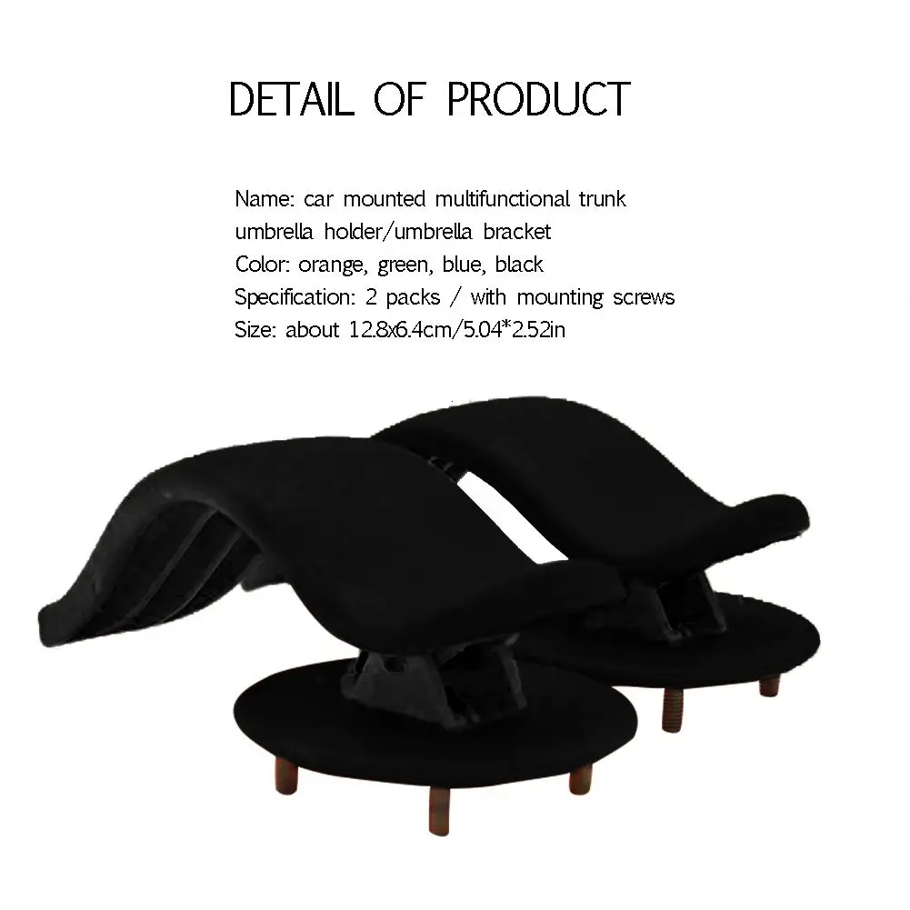 

2PCS Universal Car Trunk Umbrella Clips Multifunctional ABS Sturdy Storage Box Hooks