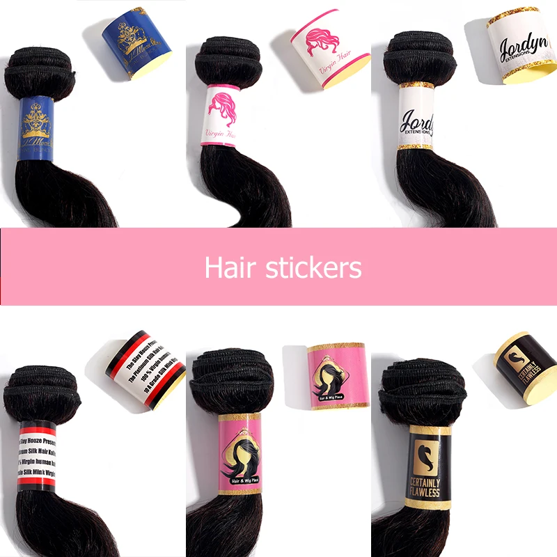 Наклейки для волос с логотипом на заказ 100% натуральные женские наклейки