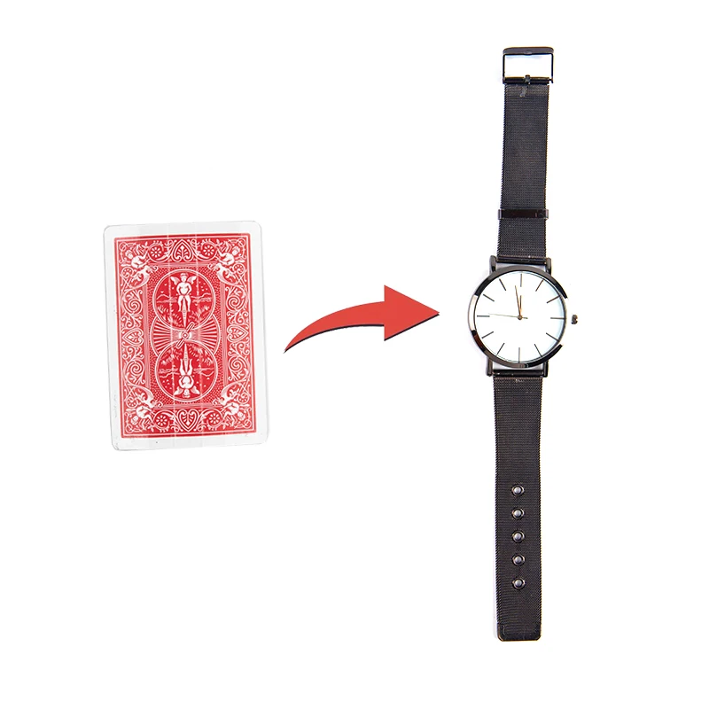 

New (Include Watch) Magic Tricks Playing Card Change Card To Watch Close Up Street Illusion Gimmick Mentalism Puzzle Toy