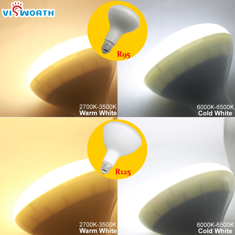 Светодиодная лампа E27 R95 R125 Светодиодный прожектор 12 Вт 15 20 светодиодная лампочка