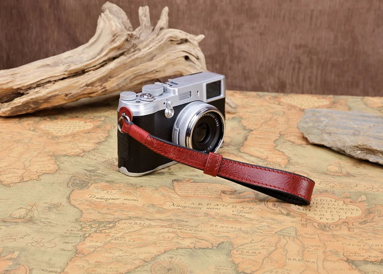 Red Ручной работы из натуральной кожи ремешок для камеры винтажный DSLR ремень для Fujifilm XT10XT20 X100F XPRO2 XT30 XT3 - Цвет: Red