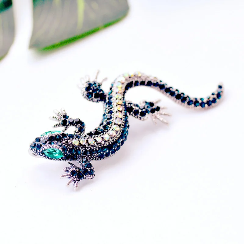 Уникальные стразы ящерицы брошь булавка для женщин Geckos вечерние броши одежды