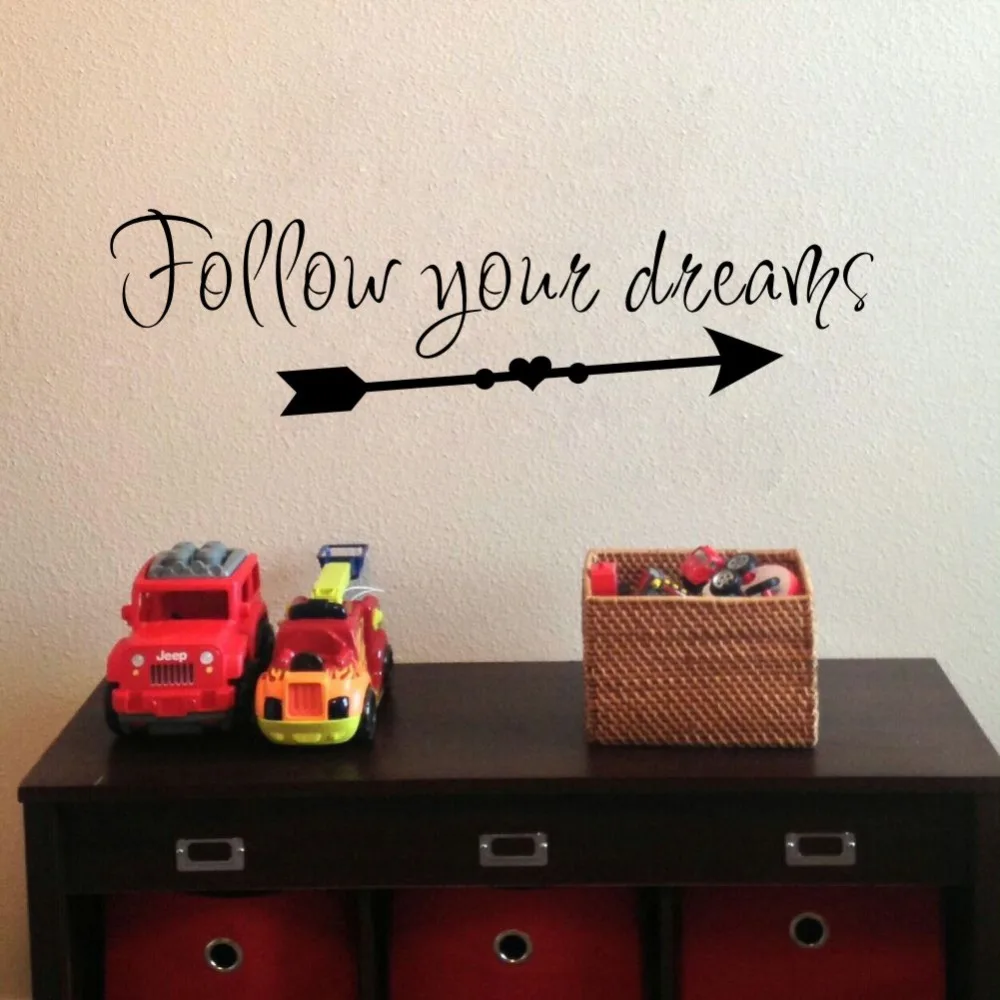 

Arrow Wall Sticker Follow Your Dreams Wall Decals Inspirational Lettering Children Room Bedroom Decoration