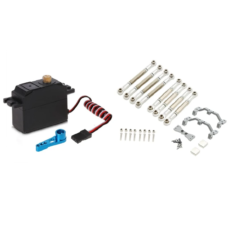 

Металлический стержень для рулевой тяги, стержень для рулевой тяги, набор кронштейнов для сервопривода, серебристый с металлическим сервоп...