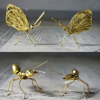 creative decorative metal handicrafts copper gold ant butterfly ornament handmade for home modern art decoration accessories
