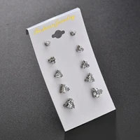 cubic zircon triangle square earring set for girls crystal statement small earring jewelry metal wedding trend earrings er200106