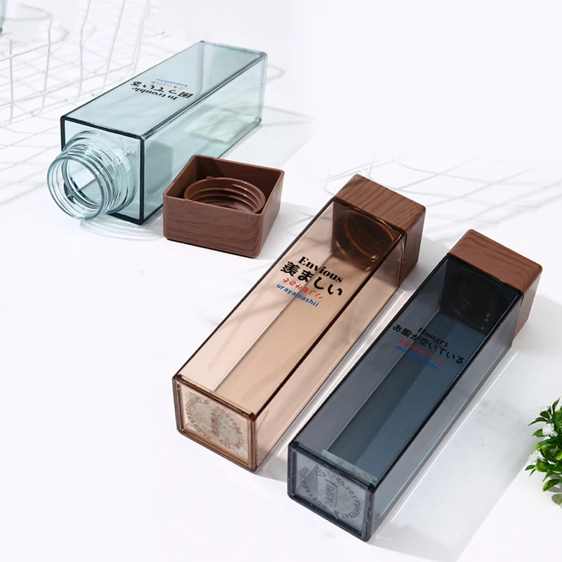 Квадратная бутылка для воды Спортивная школьная питья в японском стиле не