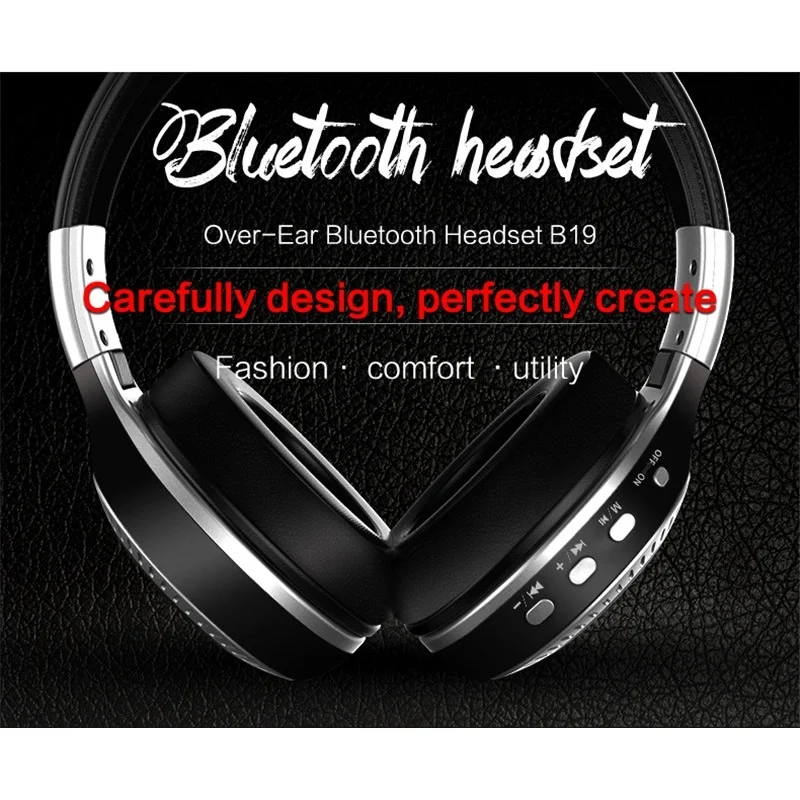 Складные наушники Беспроводной стерео Bluetooth гарнитура с микрофоном слот для карт