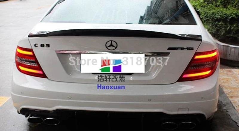 Для Benz W204 C300 C180 C220 2007 - 2013 4 Двери Седан C Класс углеродное волокно Задний спойлер