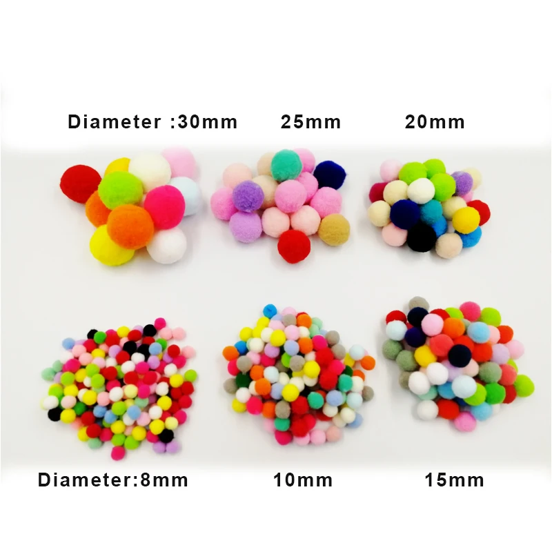 100 шт./пакет детская игрушка для рукоделия принадлежности мини пушистый помпон