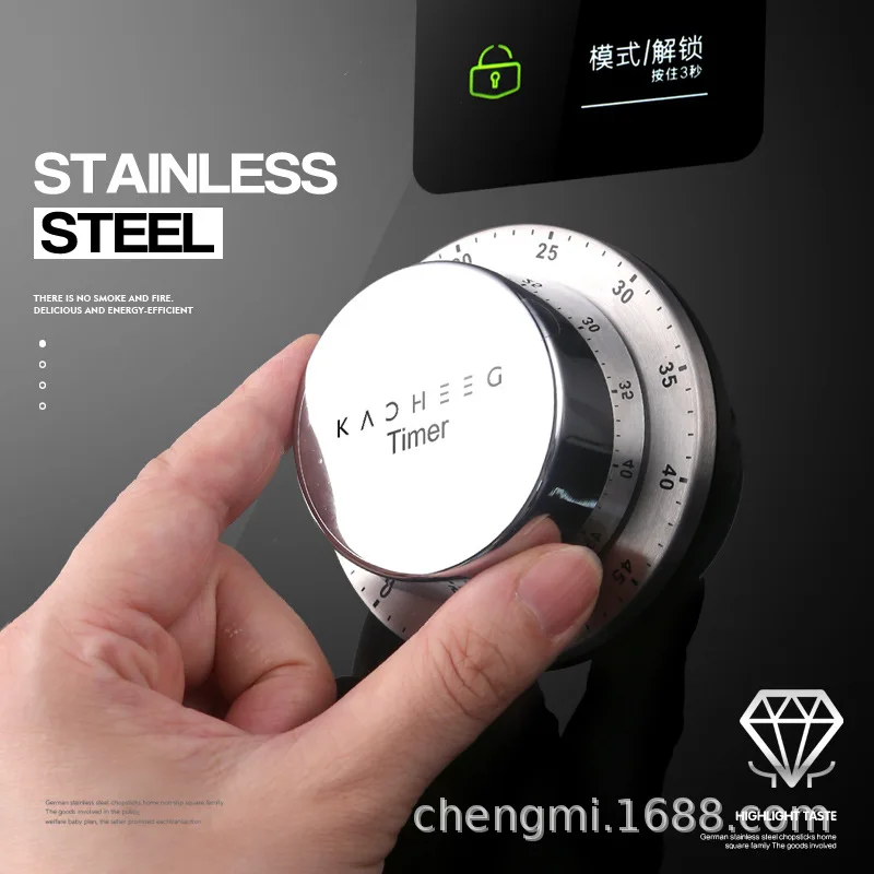 

Stainless Steel Timer Egg Timer Kitchen Home Student Reminder Mechanical Alarm Clock Pour Time Manager stopwatch