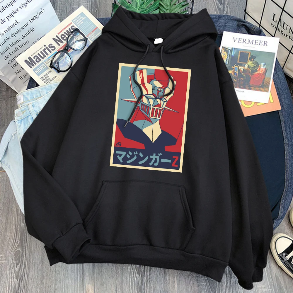 Толстовка Mazinger Z Мужская Флисовая с капюшоном и карманами свитшот аниме принтом в