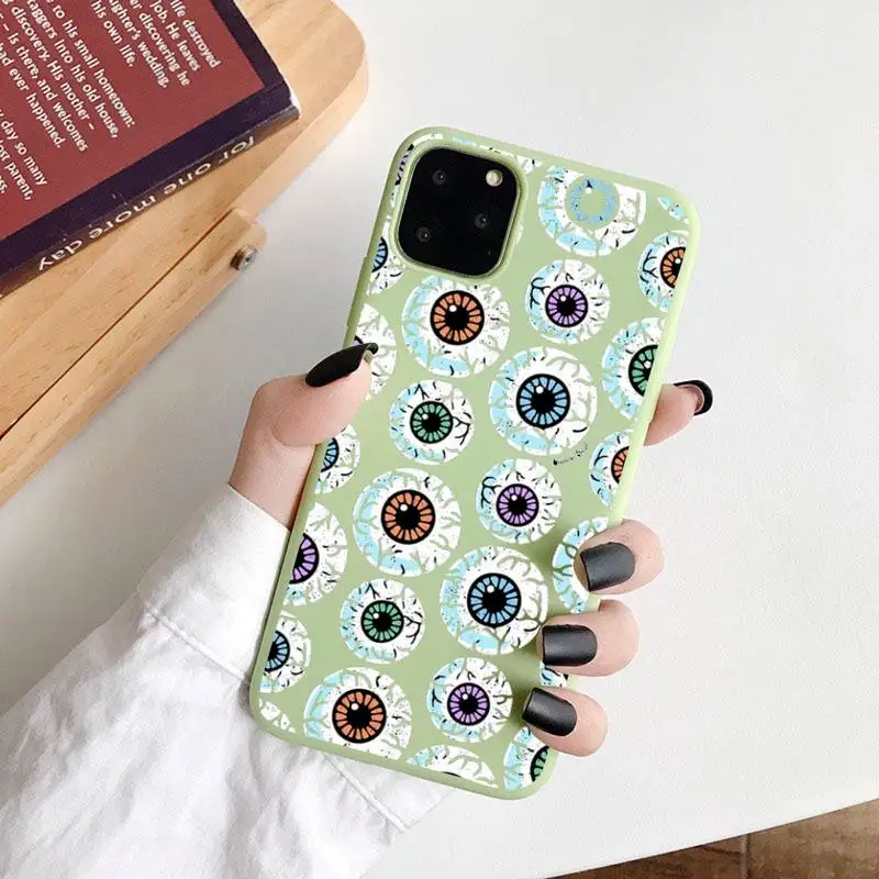 

Evil eyes lucky blue eyes Phone Case Candy Color for iPhone 6 7 8 11 12 s mini pro X XS XR MAX Plus high quality Anti-fall