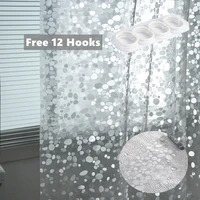 shower curtain waterproof transparent white clear bathroom anti mildew translucent bath curtain peva home luxury with hooks