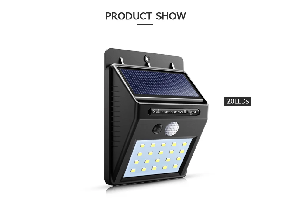 Светильник на солнечной батарее водонепроницаемый светодиодный уличный