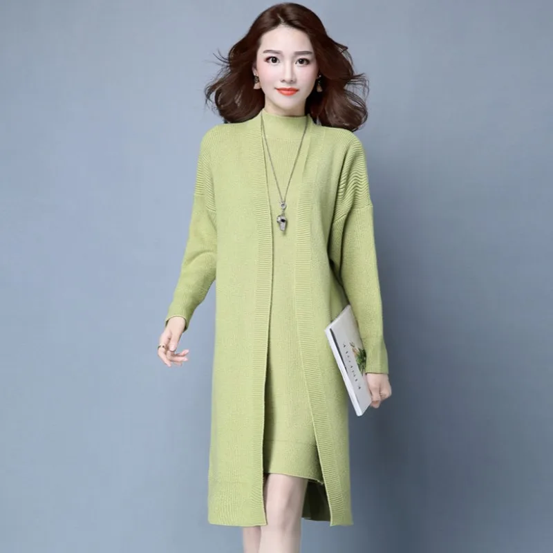 Женская мода в Корейском стиле комплект из 2 предметов свитер женские вязаные