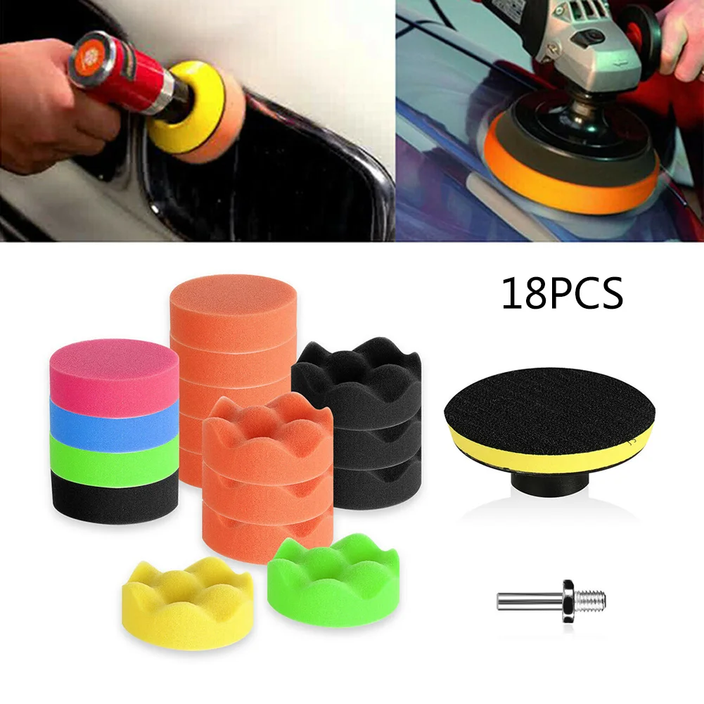 

Durable Polishing Sponge pad 18Pcs Polisher kit 1 set 3'' 3in diameter