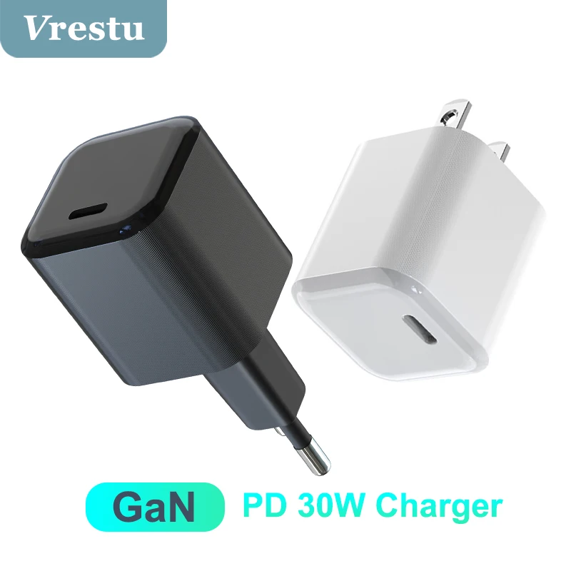 

PD30W Type C GaN Technology Fast Adapter for iPhone 13 12 Pro Max PD3.0 US EU Plug Travel Wall Charger for Xiaomi Huawei Samsung