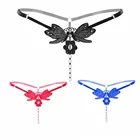 Для женщин эротическое белье, трусы стринги с вышивкой стринги V-стринг регулируемые трусики Для женщин нижнее белье трусики стринги