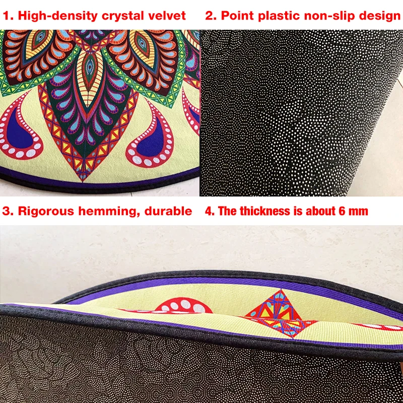 

Mandala Carpet Round Rug Nordic Bohemian Floor Carpets for Living Room Bedroom Anti-slip Doormat Mat Rugs Large Sizes
