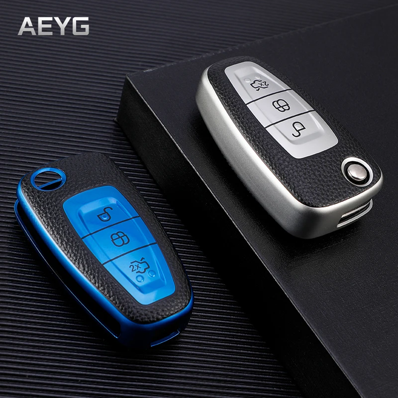 

TPU Leather Car Key Case Cover For Ford Focus MK3 Mondeo Fiesta Kuga ECOSPORT ESCAPE RANGER S-Max C-Max Holder Shell Accessories