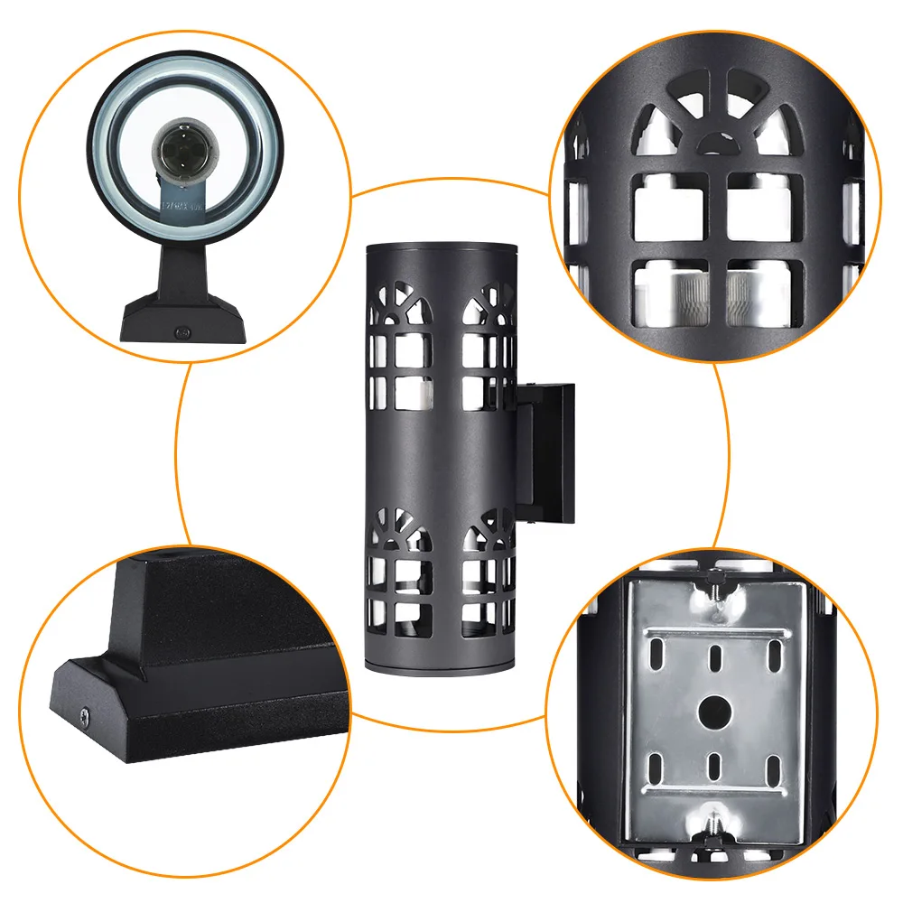 Садовый светильник с двойной головкой и цветами на окно уличное освещение IP65